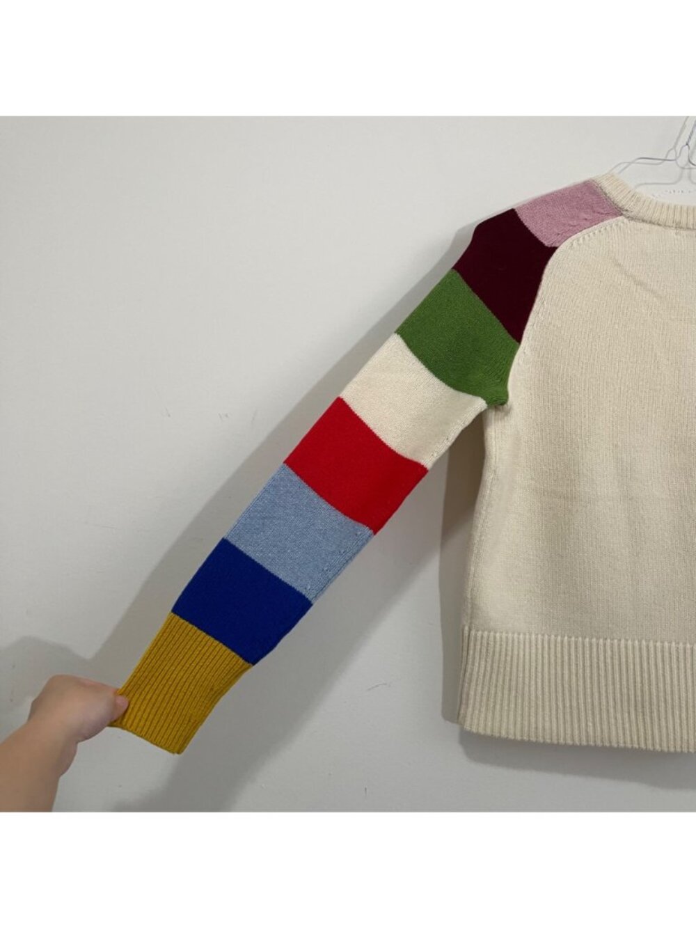 Boden Olivia Stripe Sleeve Merino Wool Jumper Sweater Size S Colorblock Preppy - Picture 13 of 14